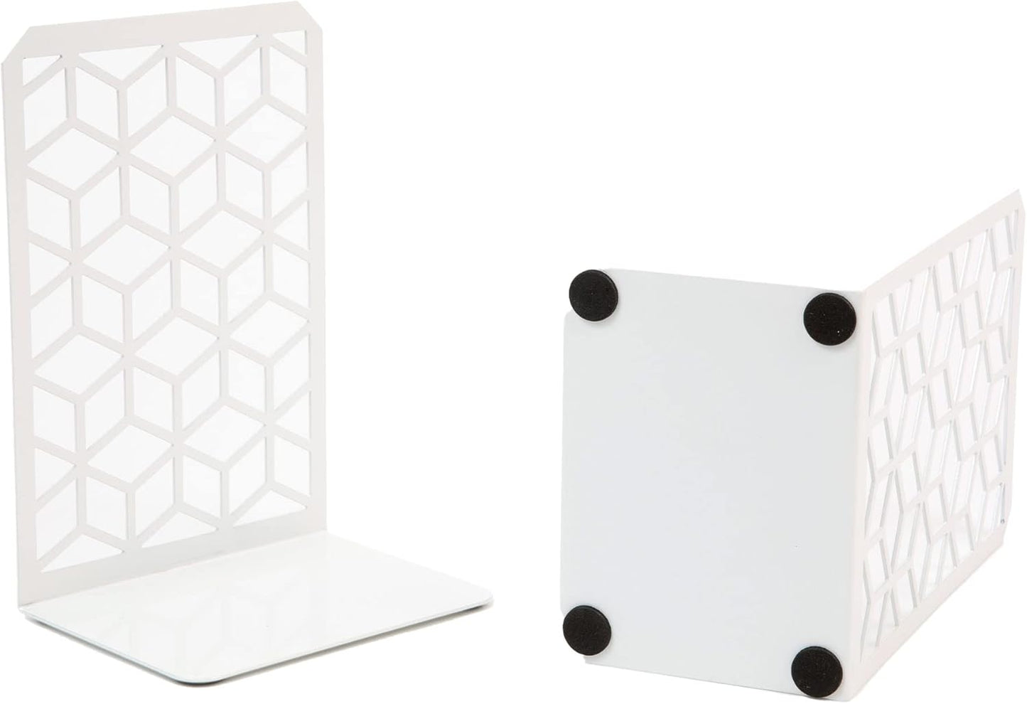 Close-up of geometric cube bookend – original patented design by Geomod