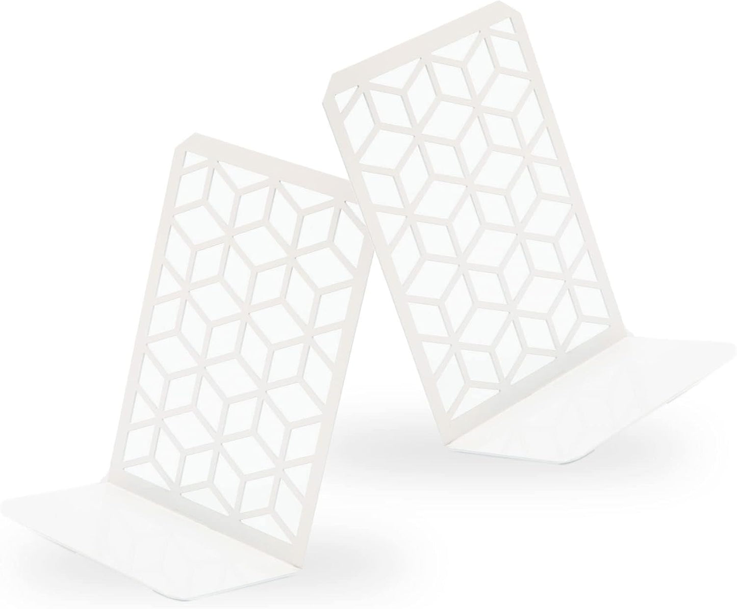 Close-up of geometric cube bookend – original patented design by Geomod