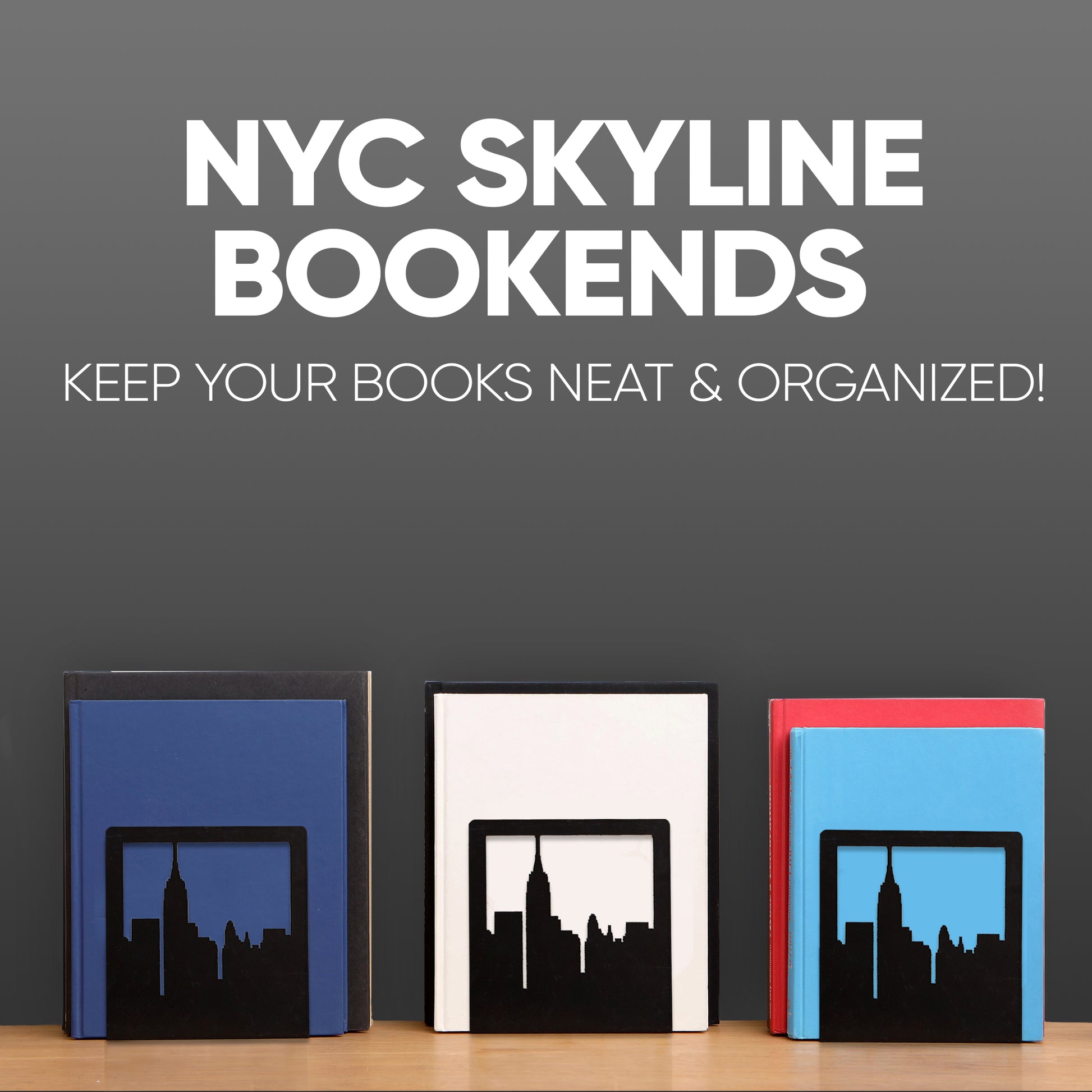 Geometric NYC metal bookend – perfect gift for readers and travelers